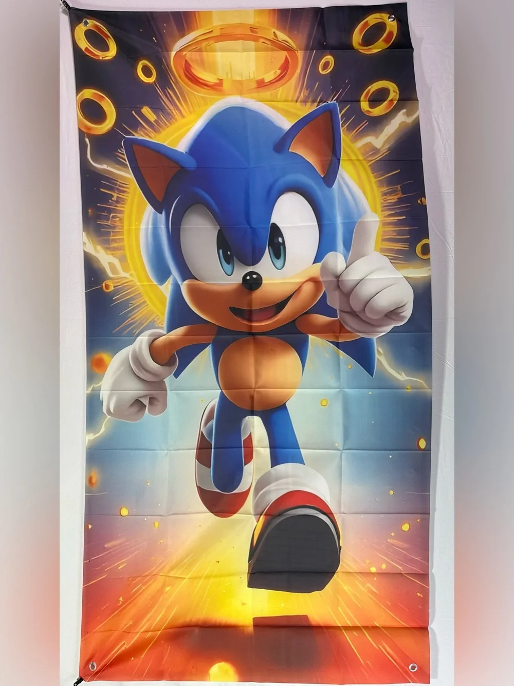 Sonic The Hedgehog Theme Birthday Backdrop And Banner 6x3Ft.